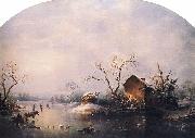 Regis-Francois Gignoux Winter Scene oil painting artist